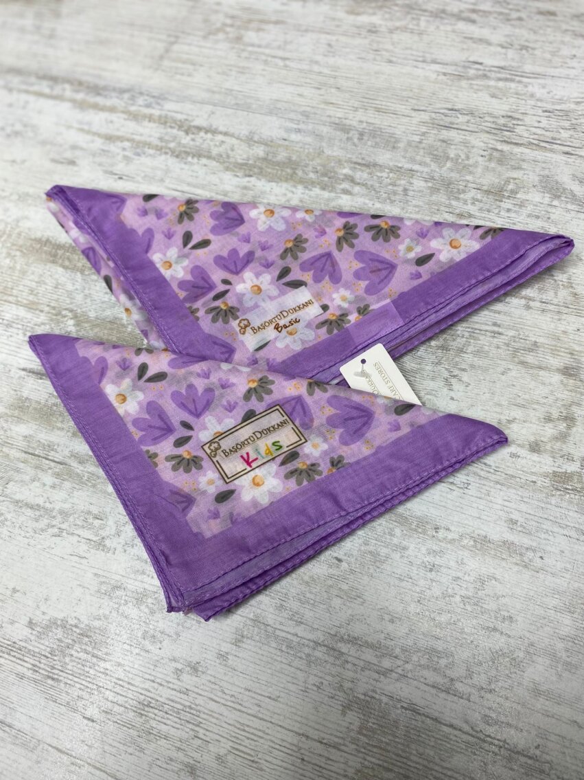 RÜYA ÇİÇEĞİ DESEN LILA ANNE-KIZ ESARP TAKIMI - 1