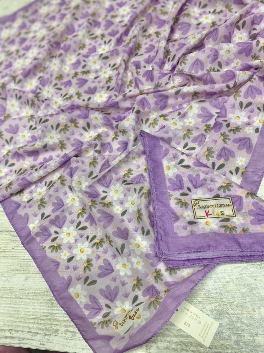 RÜYA ÇİÇEĞİ DESEN LILA ANNE-KIZ ESARP TAKIMI - 2