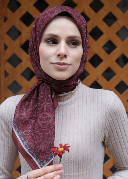 ŞEHRAZAT EŞARP - BURGUNDY - 