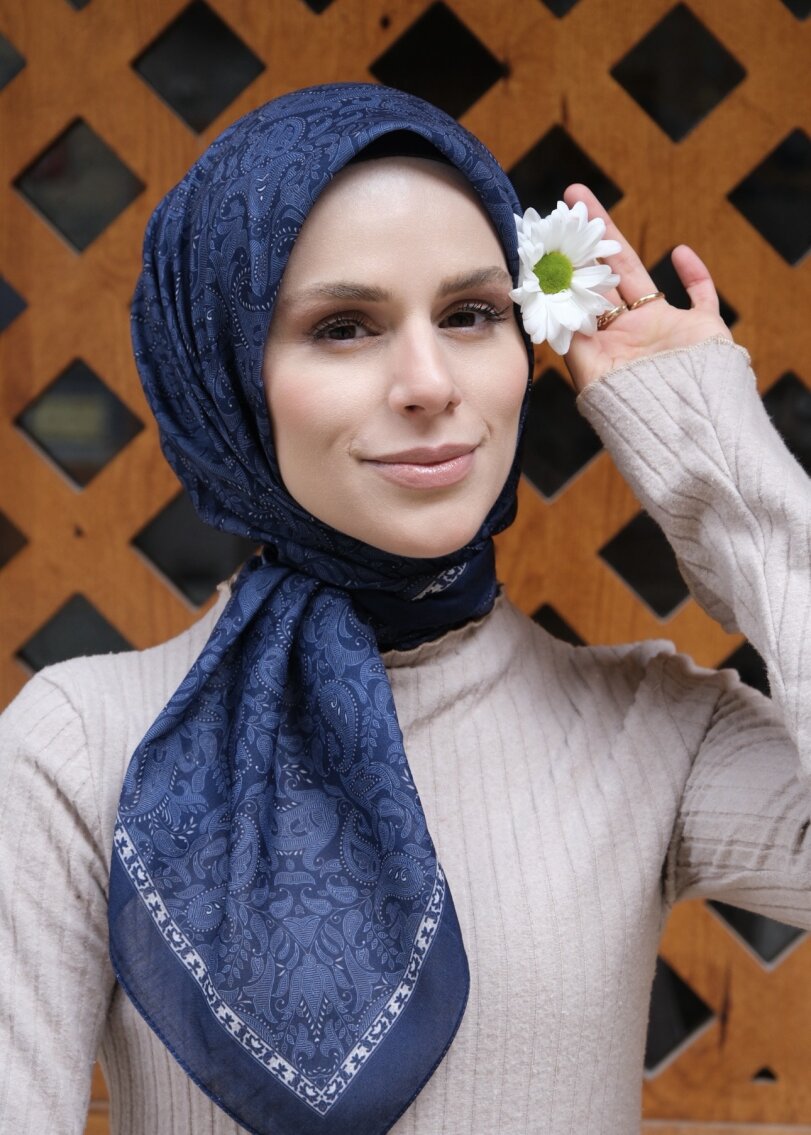 ŞEHRAZAT EŞARP - LACİVERT - 1