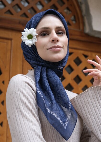 ŞEHRAZAT EŞARP - LACİVERT - 2