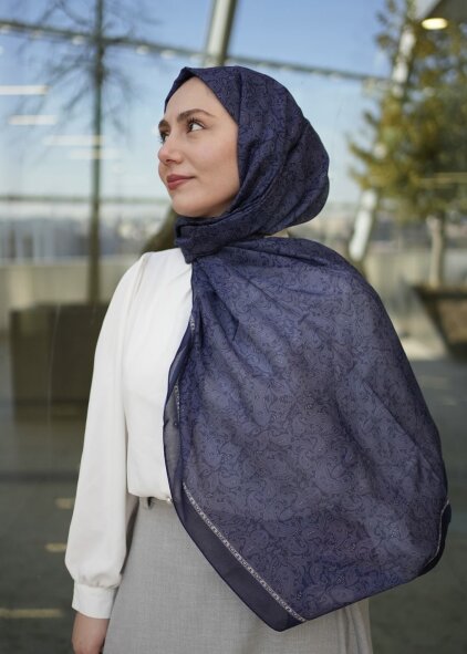 ŞEHRAZAT ŞAL - LACİVERT - 