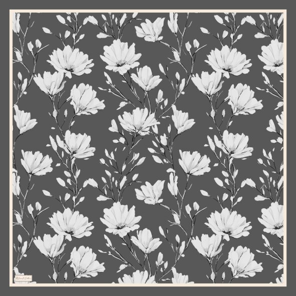 SILK GARDEN EŞARP - ANTRASİT - 2