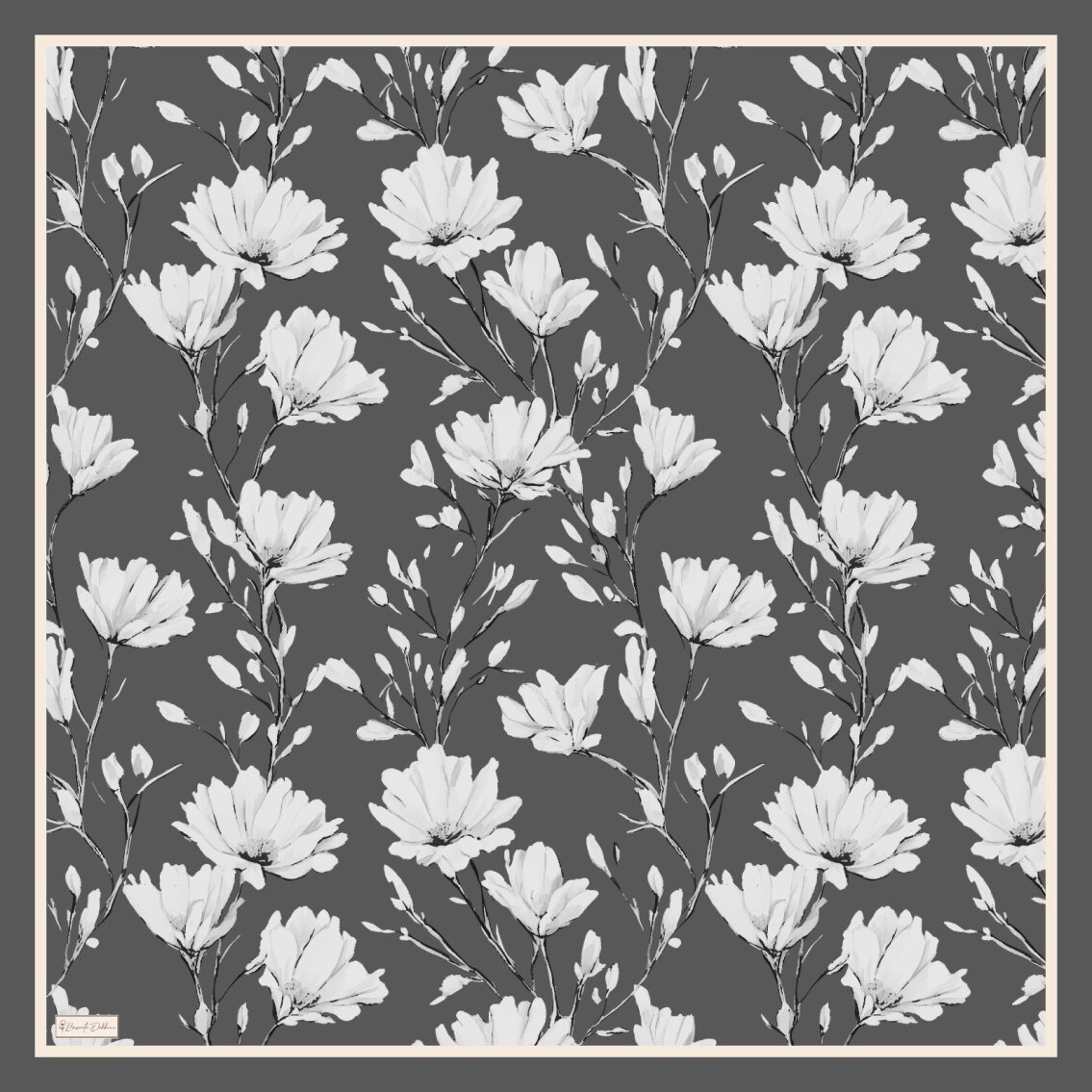 SILK GARDEN EŞARP - ANTRASİT - 2