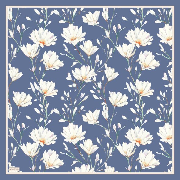 SILK GARDEN EŞARP - DENİM BLUE - 2