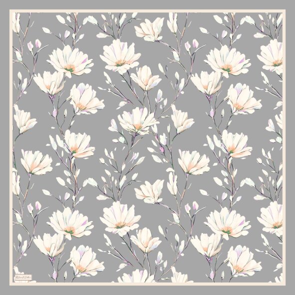 SILK GARDEN EŞARP - İPEK GRİ - 2