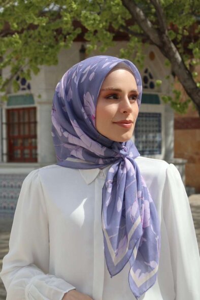 SILK GARDEN EŞARP - LAVANTA IŞIĞI - 