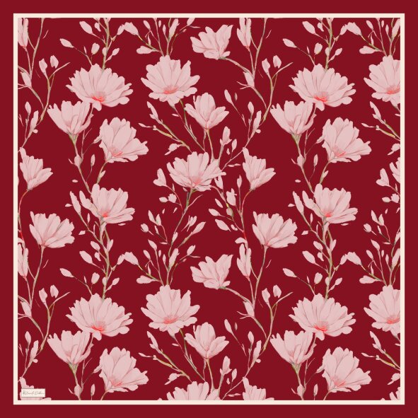 SILK GARDEN EŞARP - ŞARABİ - 2