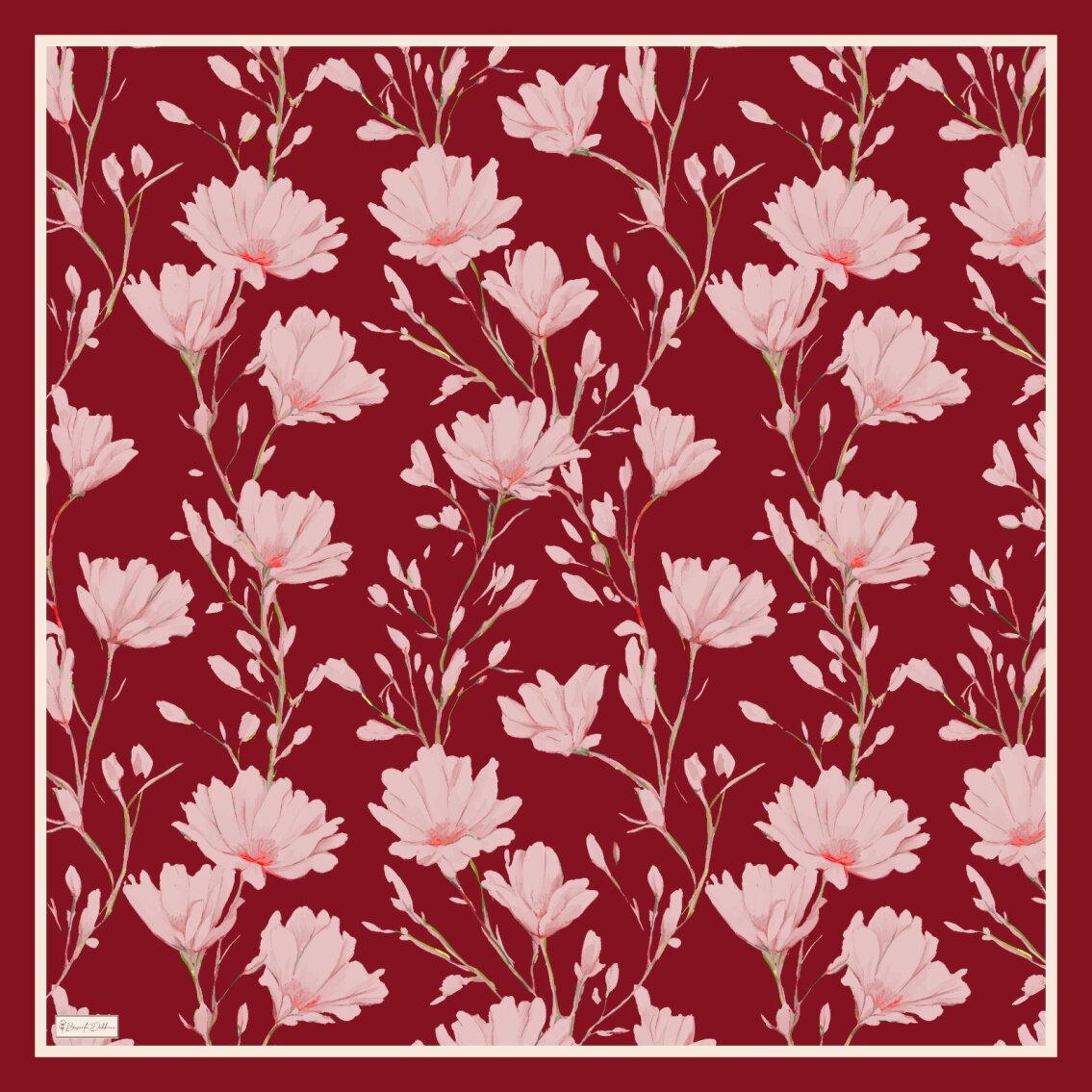 SILK GARDEN EŞARP - ŞARABİ - 2