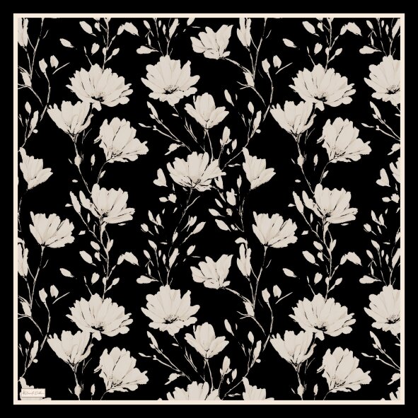 SILK GARDEN EŞARP - SİYAH - 2
