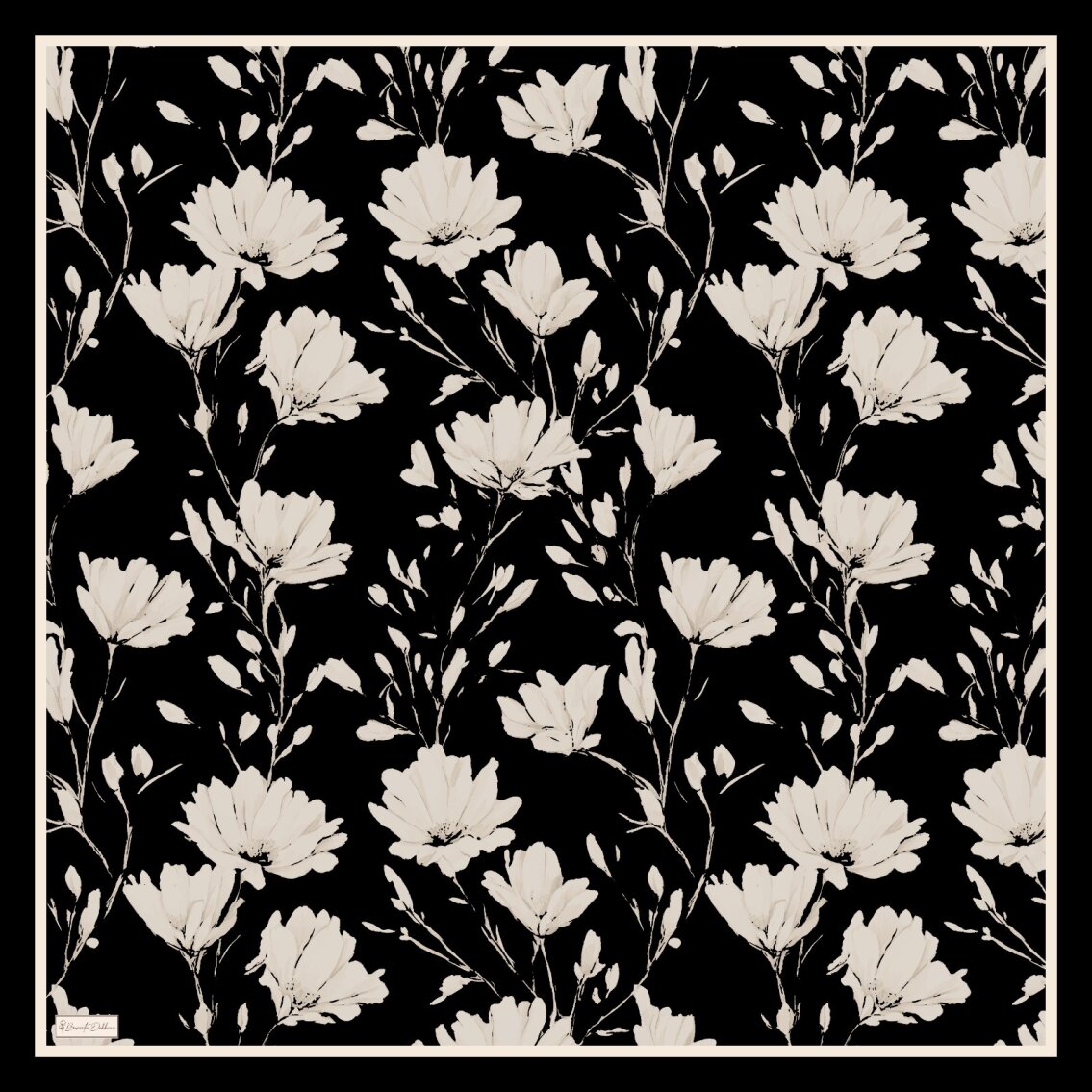 SILK GARDEN EŞARP - SİYAH - 2