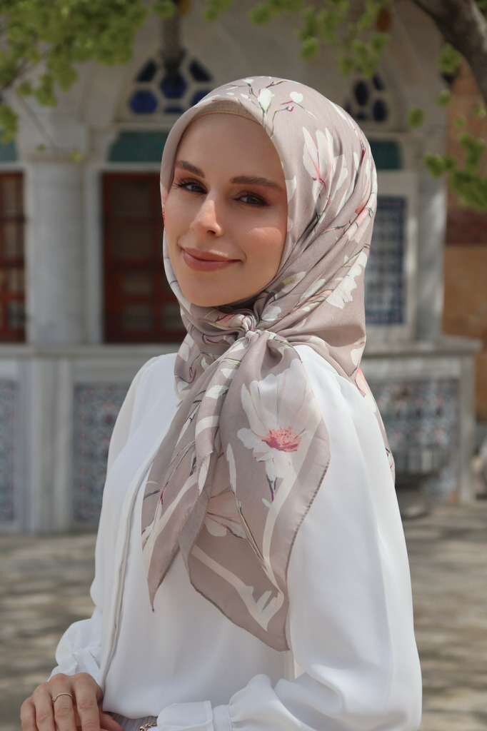 SILK GARDEN EŞARP - TOPRAK BEJ - 1
