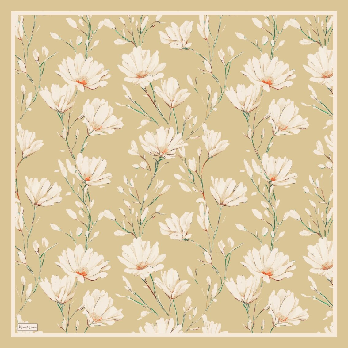 SILK GARDEN EŞARP - VANİLLA GOLD - 2
