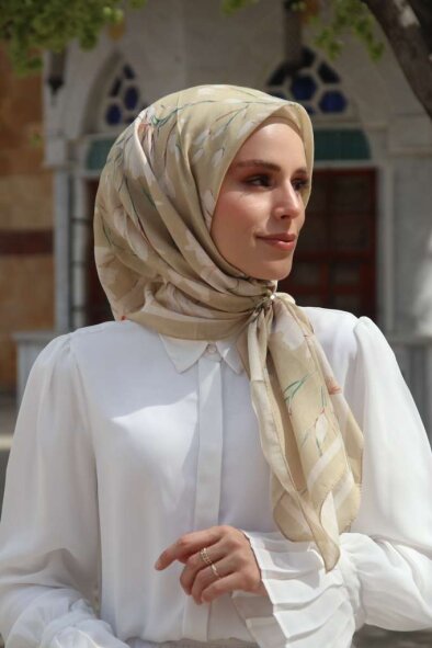 SILK GARDEN EŞARP - VANİLLA GOLD - 3