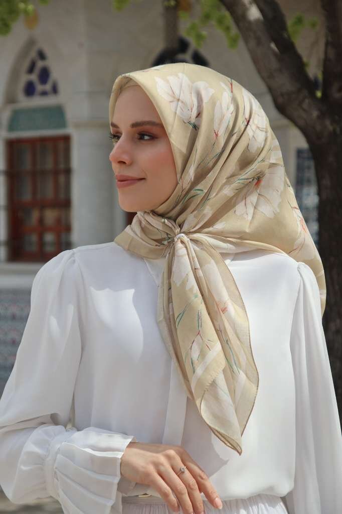 SILK GARDEN EŞARP - VANİLLA GOLD - 1