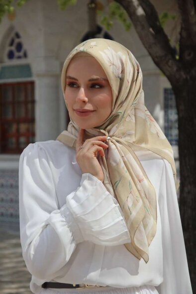 SILK GARDEN EŞARP - VANİLLA GOLD - 4