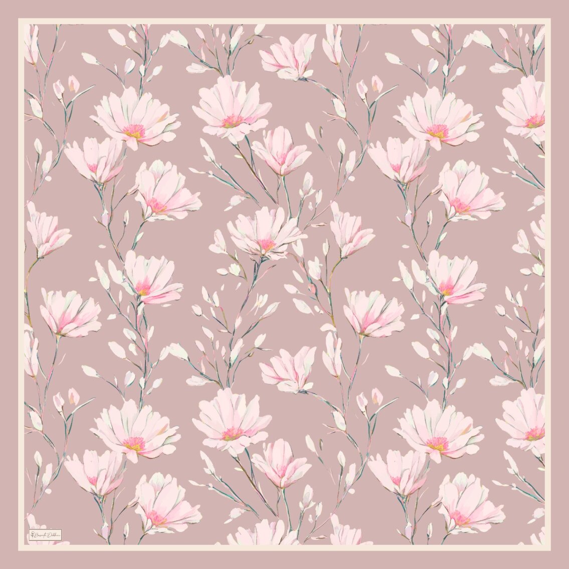 SILK GARDEN EŞARP - VİNTAGE GÜL - 2