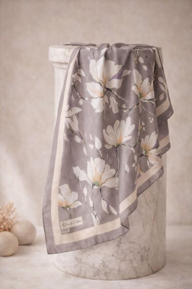 SİLK GARDEN ŞAL - İPEK GRİ - 