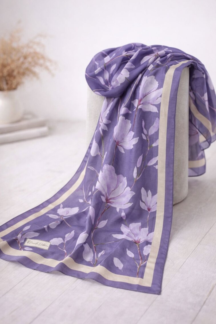 SİLK GARDEN ŞAL - LAVANTA IŞIĞI - 1