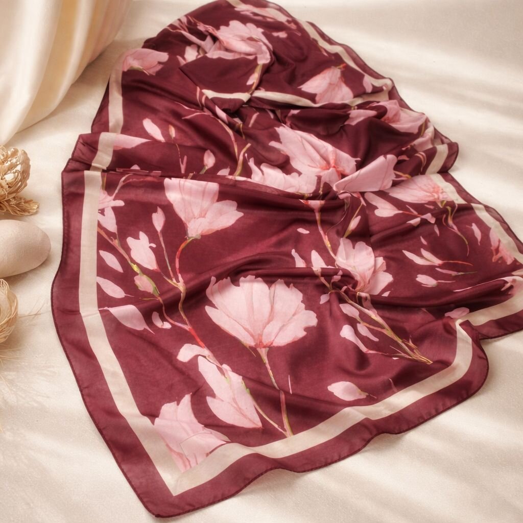 SİLK GARDEN ŞAL - ŞARABİ - 1