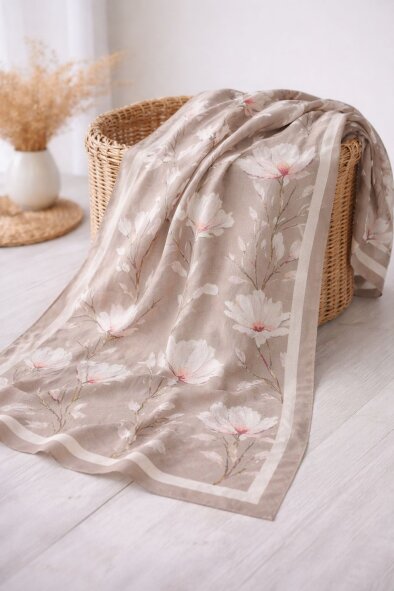 SİLK GARDEN ŞAL - TOPRAK BEJ - 