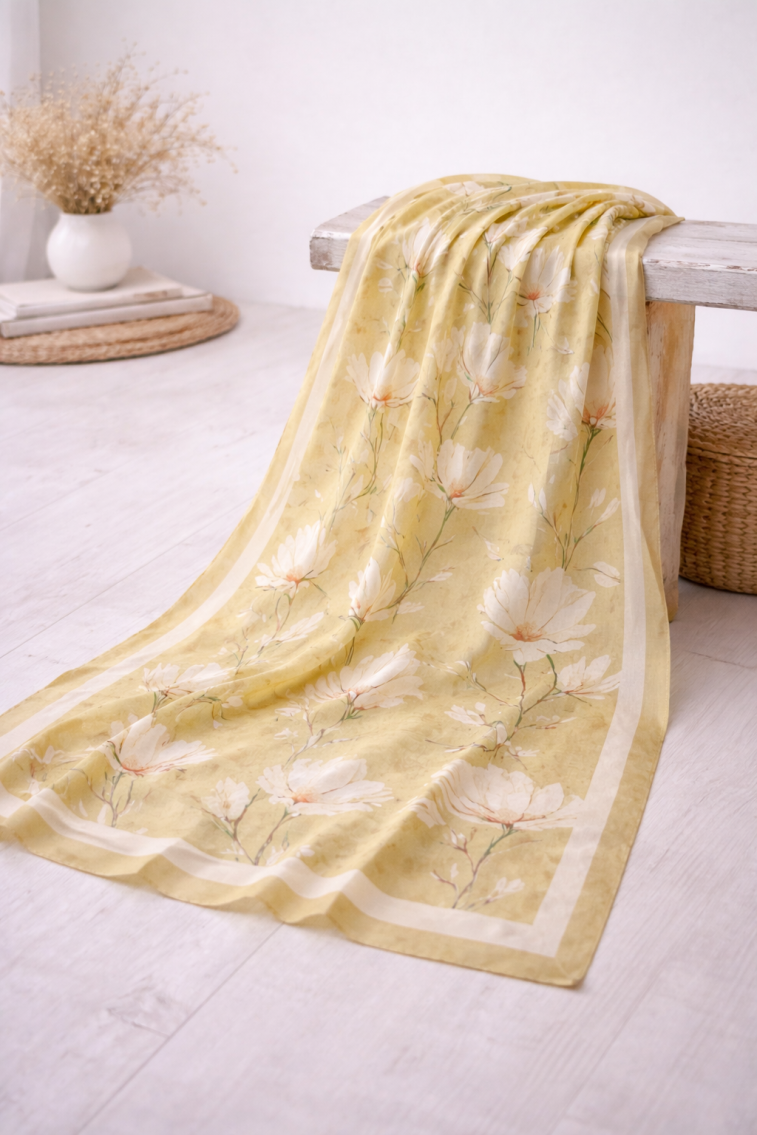 SİLK GARDEN ŞAL - VANİLLA GOLD - 1