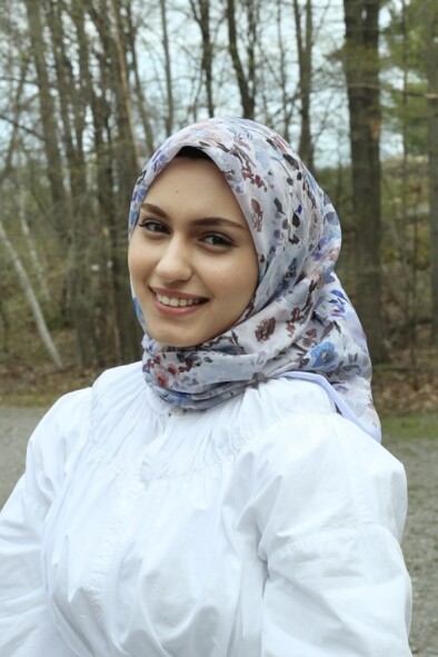 SULU BOYA ÇİÇEK DESEN EŞARP - BEBE MAVİSİ - 1