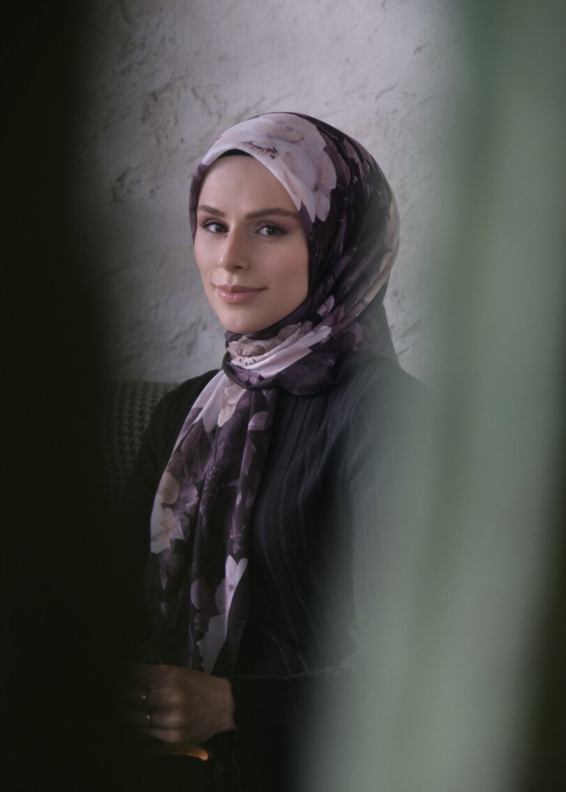 VELVET BLOOM EŞARP - GECE MENEKŞESİ - 1