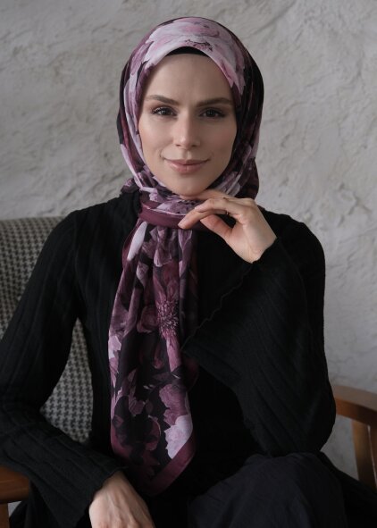 VELVET BLOOM EŞARP - ŞARABİ - 