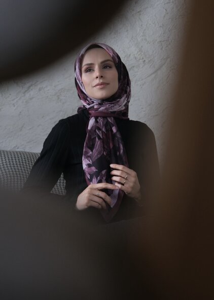 VELVET BLOOM EŞARP - ŞARABİ - 3