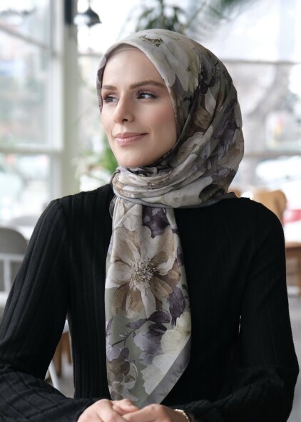 VELVET BLOOM EŞARP - YEŞİL - 2