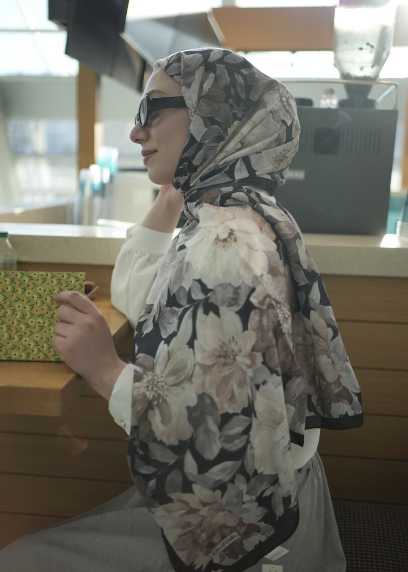 VELVET BLOOM ŞAL - SİYAH - BEJ - 4