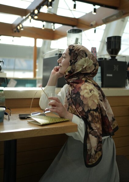 VELVET BLOOM ŞAL - SİYAH - AUTUMN - 5