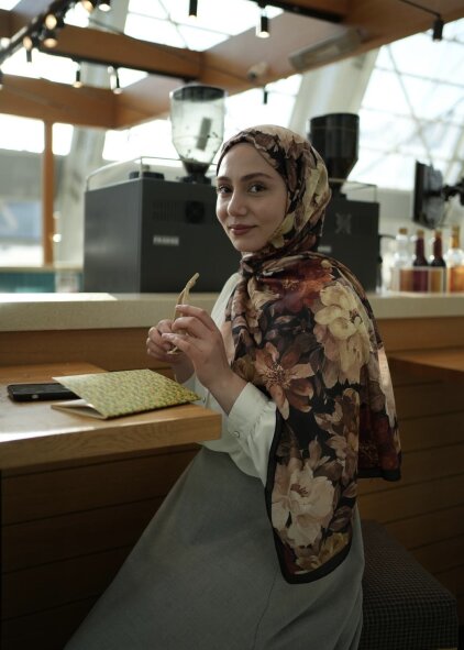 VELVET BLOOM ŞAL - SİYAH - AUTUMN - 6