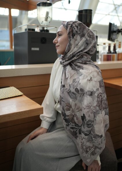 VELVET BLOOM ŞAL - VİZON - 2