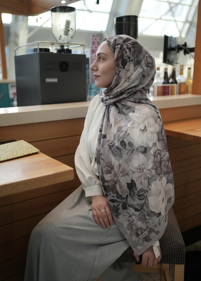 VELVET BLOOM ŞAL - VİZON - 4