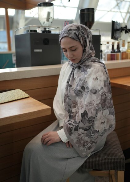 VELVET BLOOM ŞAL - VİZON - 5