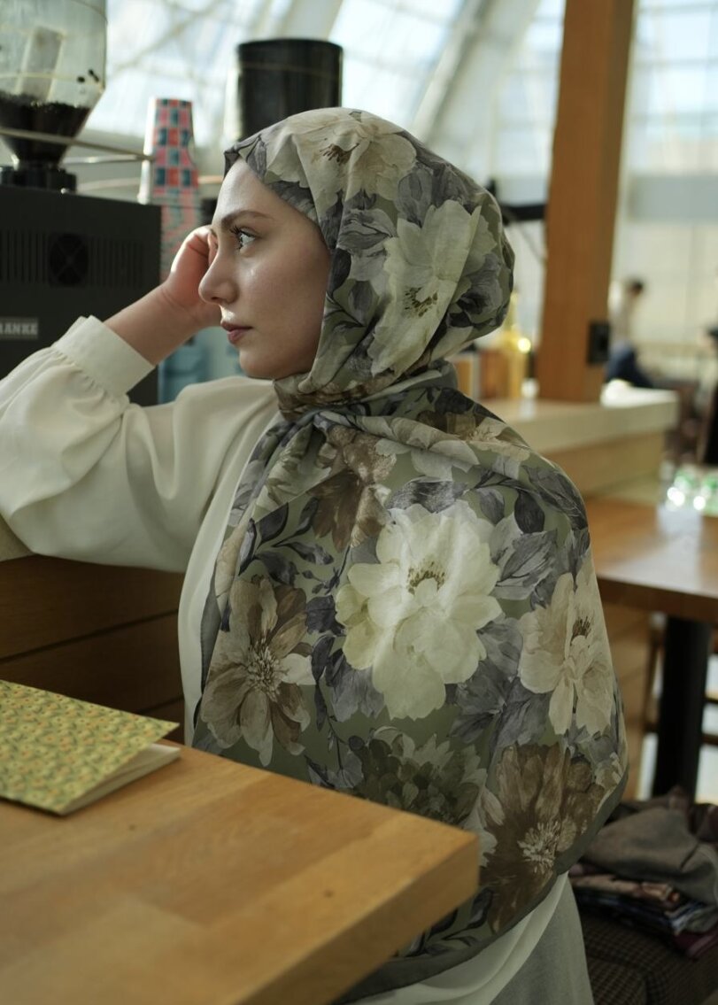 VELVET BLOOM ŞAL - YEŞİL - 1