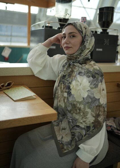 VELVET BLOOM ŞAL - YEŞİL - 3