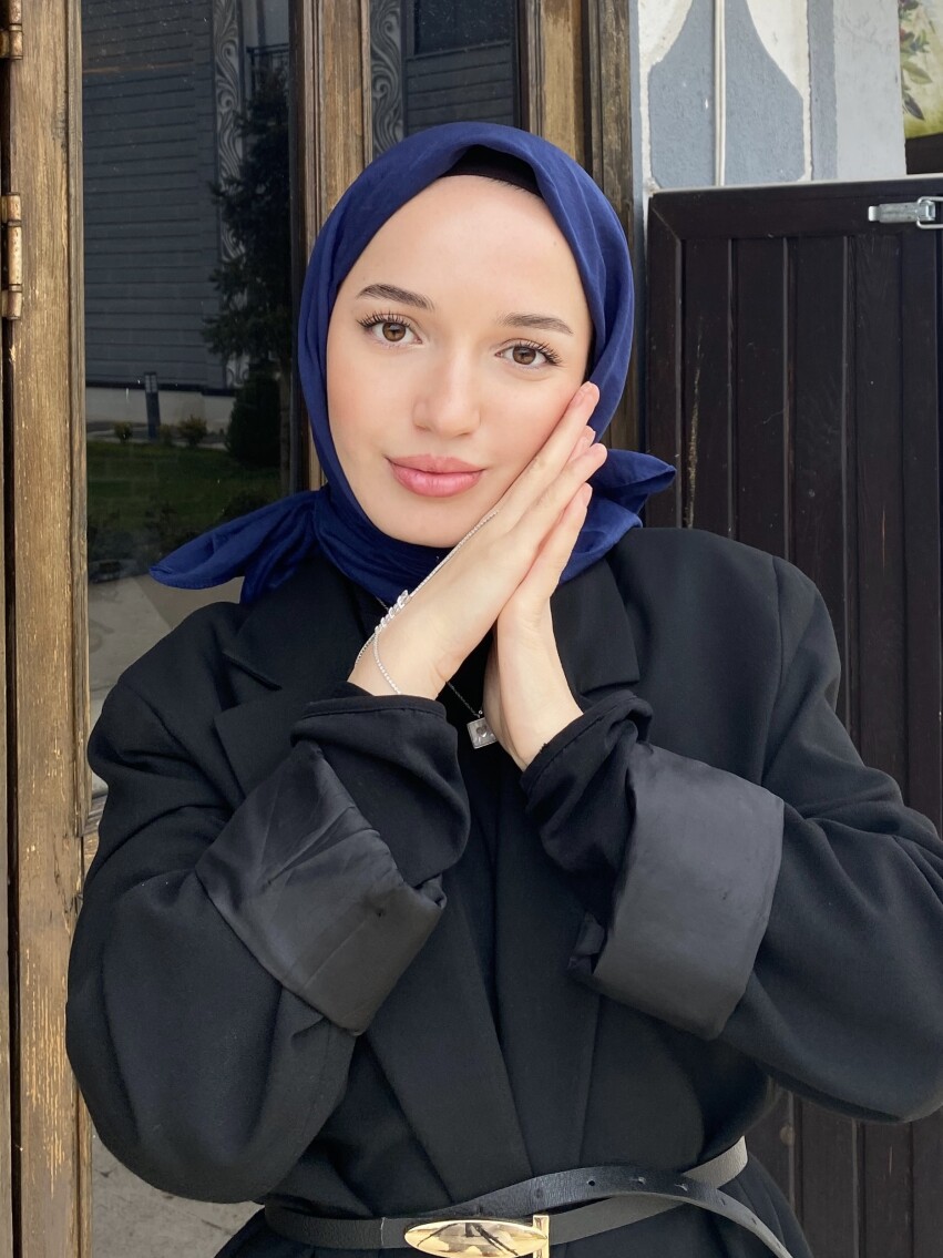 VİSKON VUAL EŞARP - AÇIK LACİVERT - 1