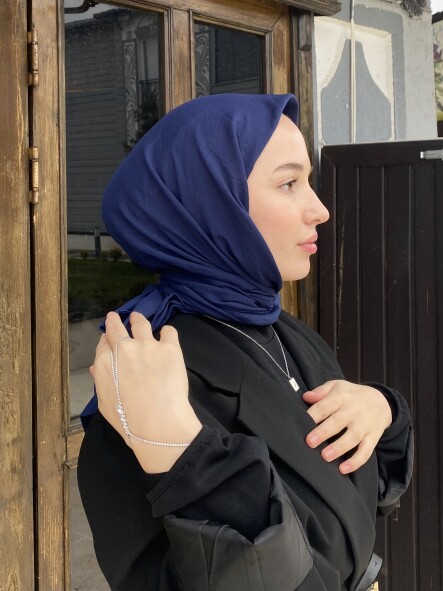 VİSKON VUAL EŞARP - AÇIK LACİVERT - 3