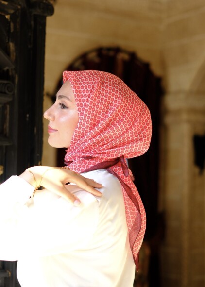 YONCA DESEN EŞARP - NAR ÇİÇEĞİ - 