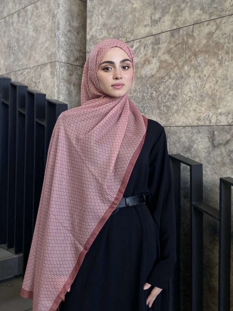 YONCA DESEN ŞAL - KAHVEMSİ PEMBE - 1