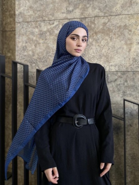 YONCA DESEN ŞAL - KOT MAVİ - 