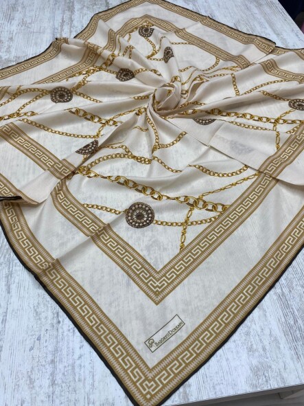 ZİNCİR DESEN EŞARP - BEJ - 2