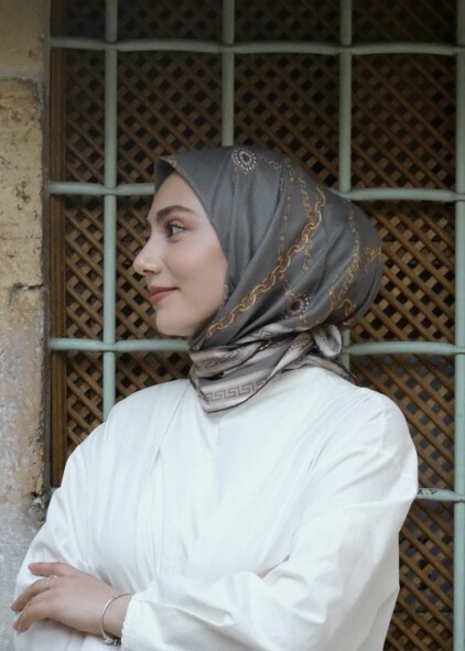 ZİNCİR DESEN EŞARP - ÇAĞLA YEŞİLİ - 4